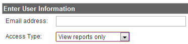 Enter email for Google Analytics access